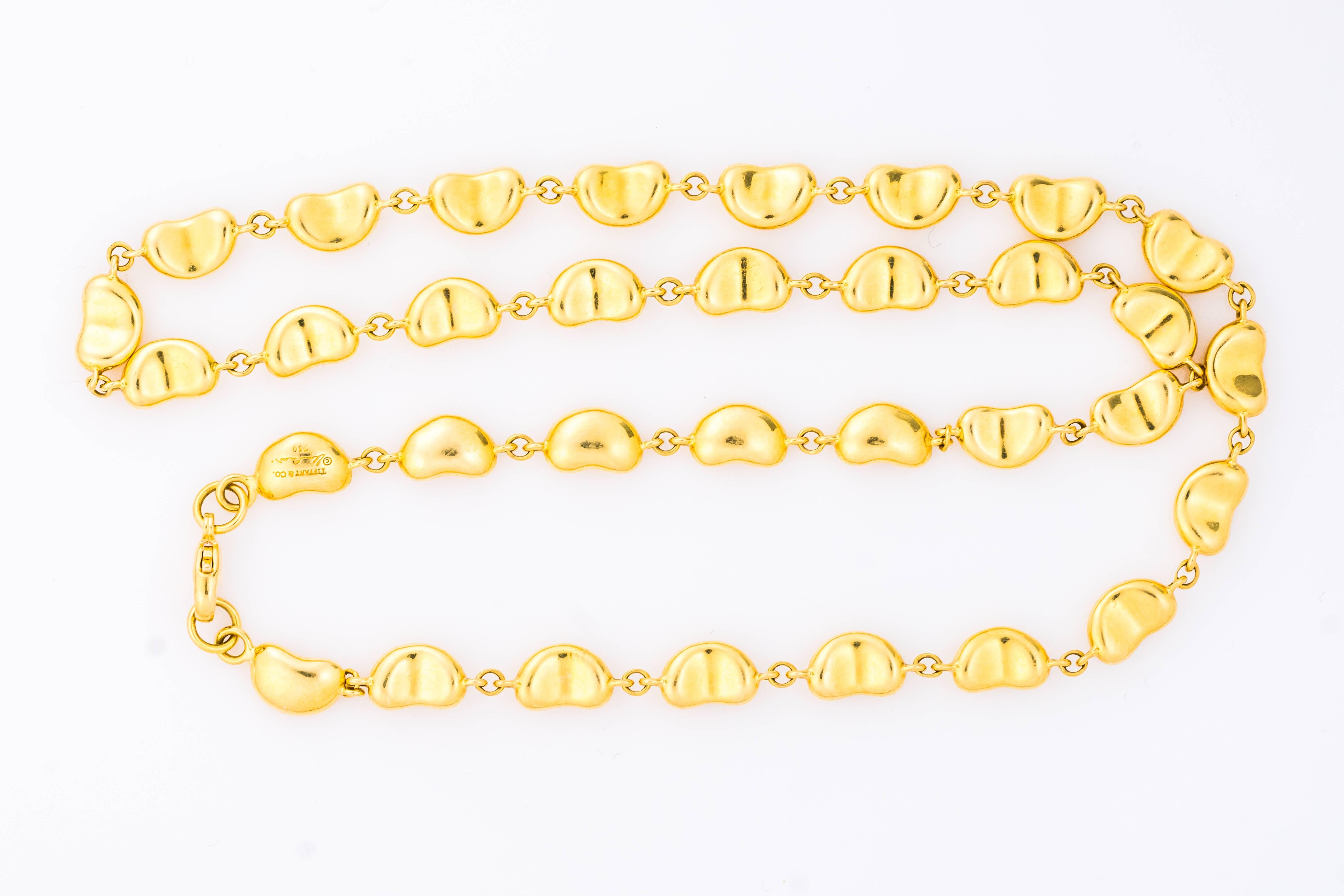 gold tiffany bean necklace