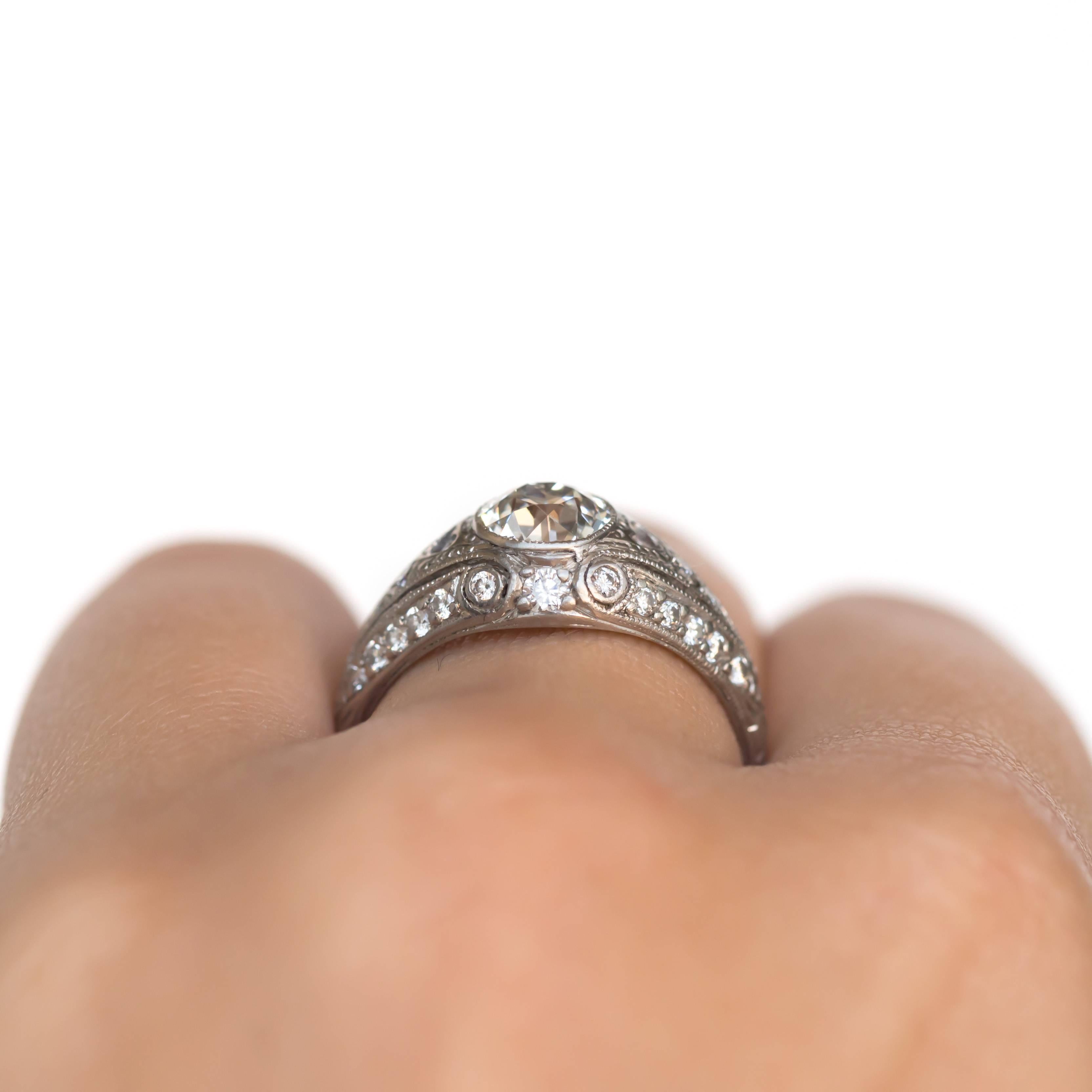 GIA Certified 1.05 Carat Diamond Platinum Engagement Ring For Sale 3