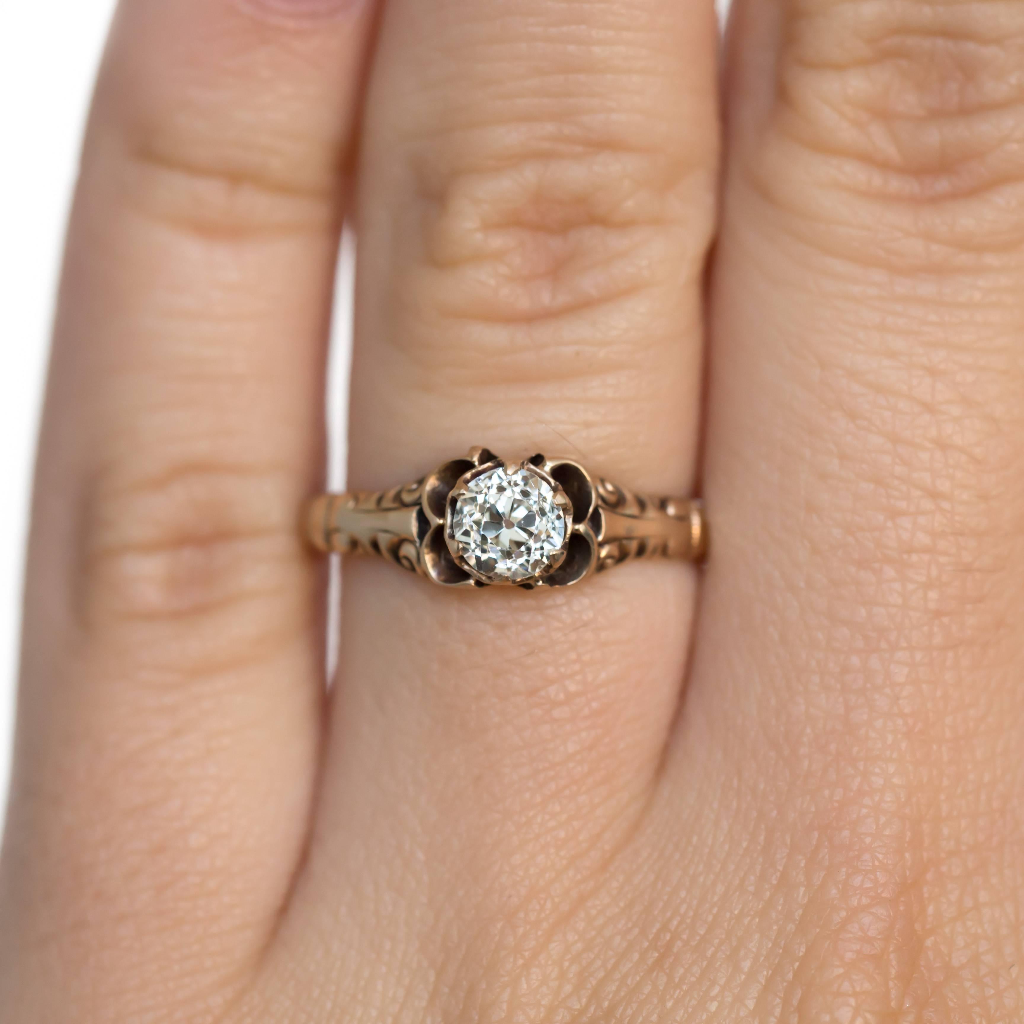 GIA Certified 0.49 Carat Diamond Rose Gold Engagement Ring 1