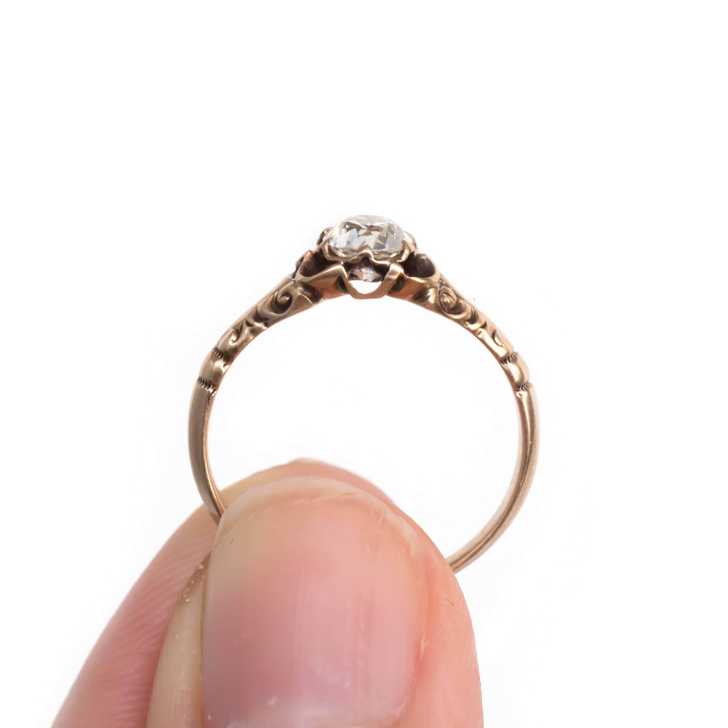 Women's GIA Certified 0.49 Carat Diamond Rose Gold Engagement Ring