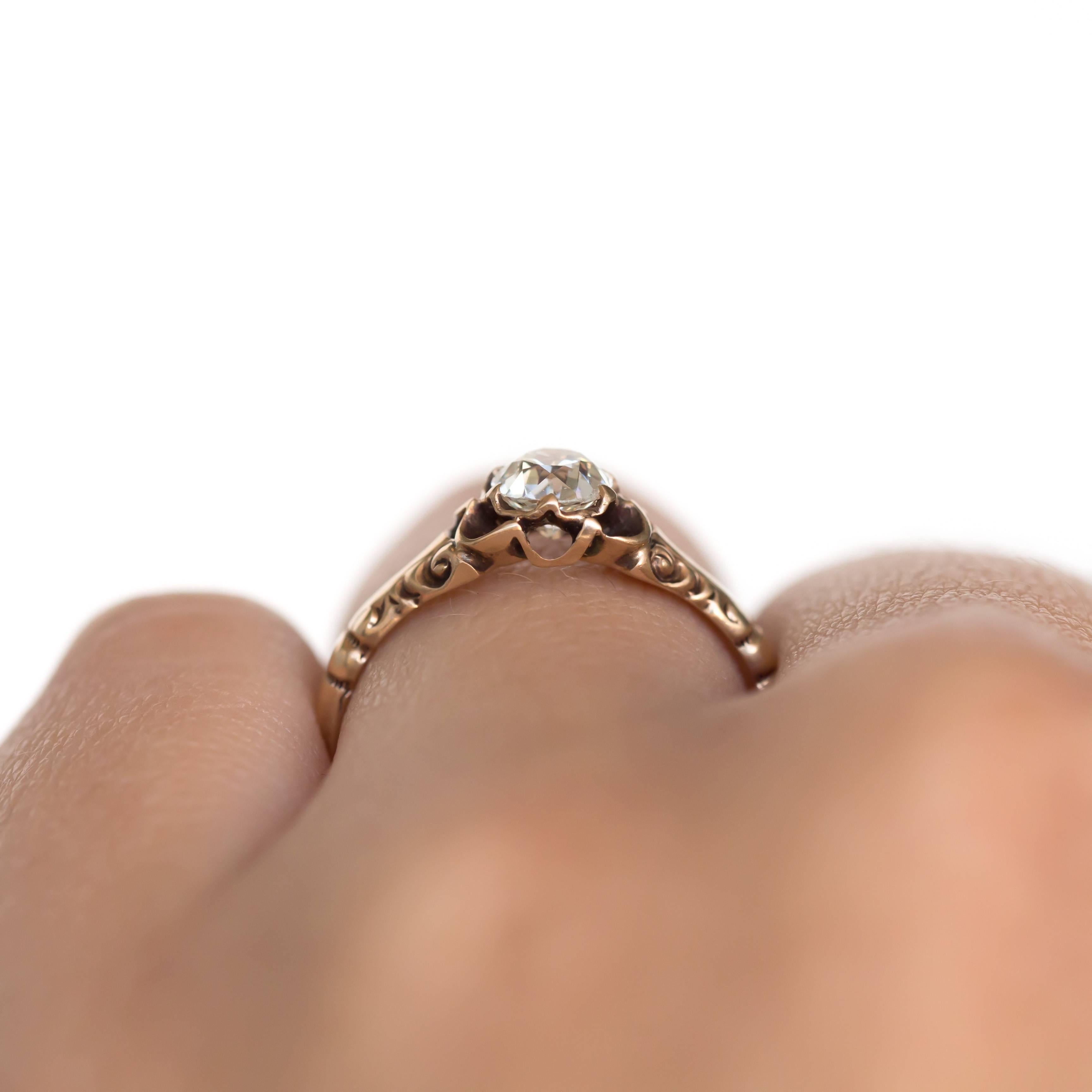 GIA Certified 0.49 Carat Diamond Rose Gold Engagement Ring 3