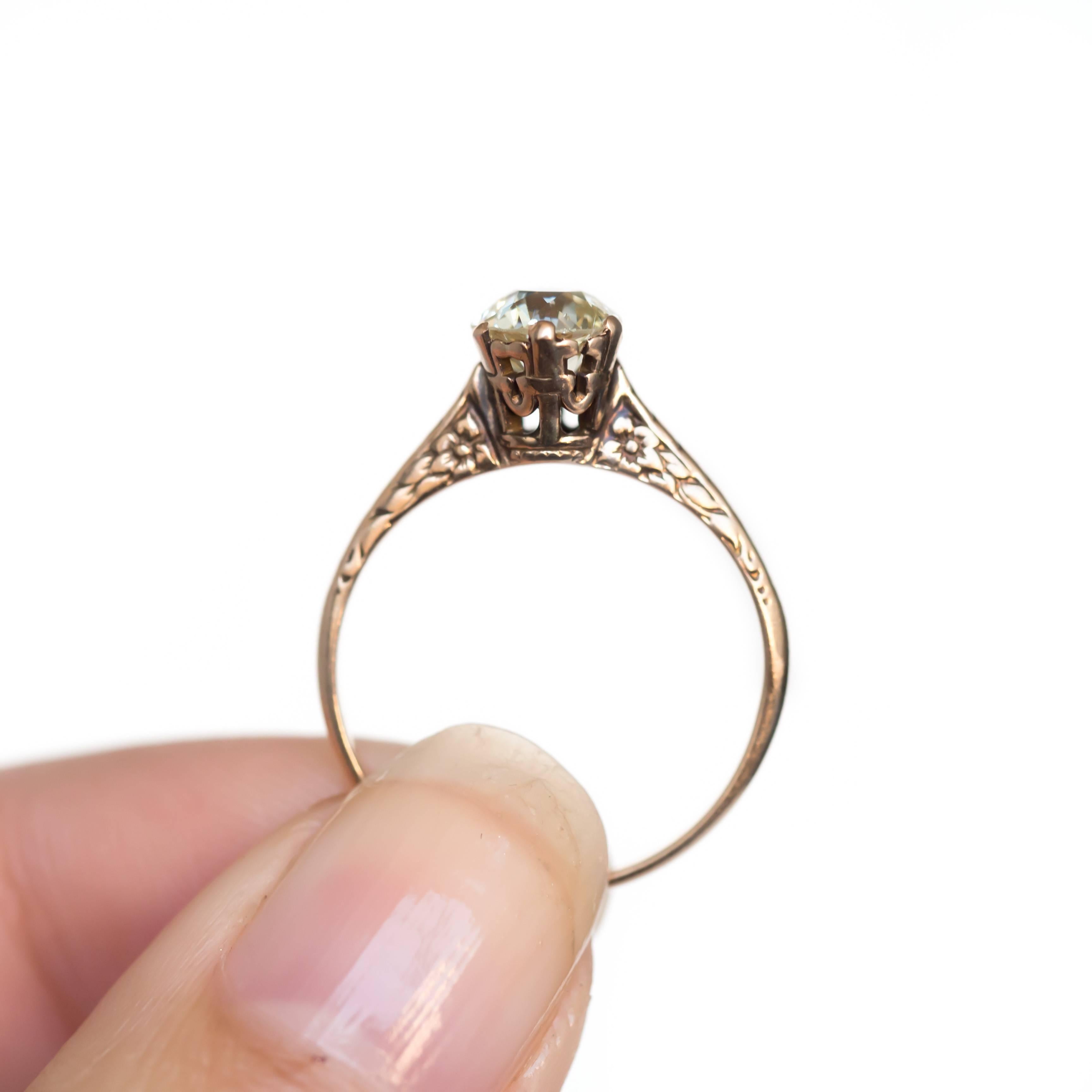 Women's GIA Certified 1.00 Carat Diamond Rose Gold Engagement Ring