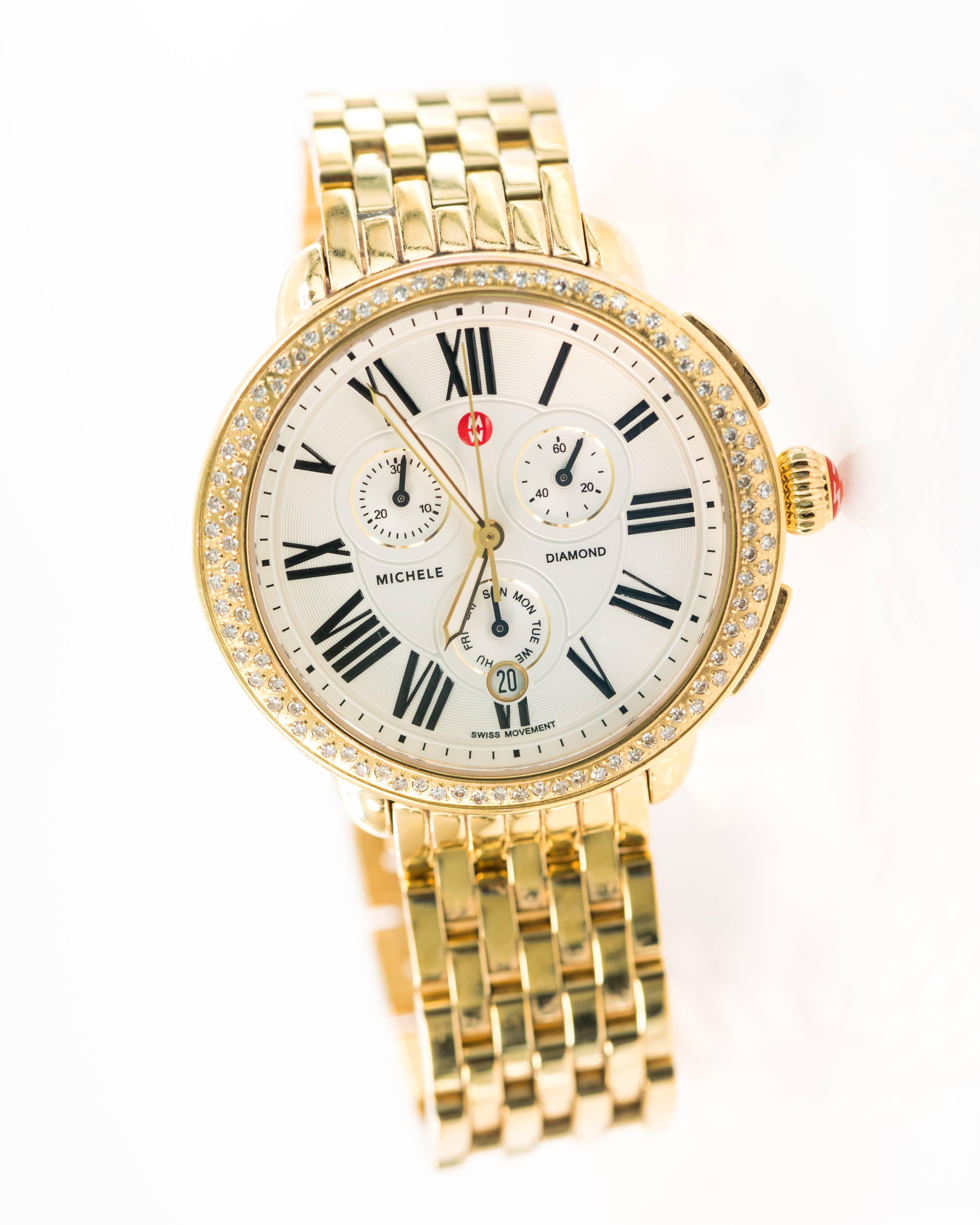 Women's or Men's 2014 Michele Sereine Diamond Wristwatch