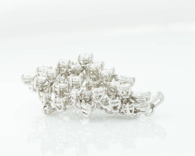 Modern 7 Carat Diamond Convertible Brooch Paisley Pendant For Sale