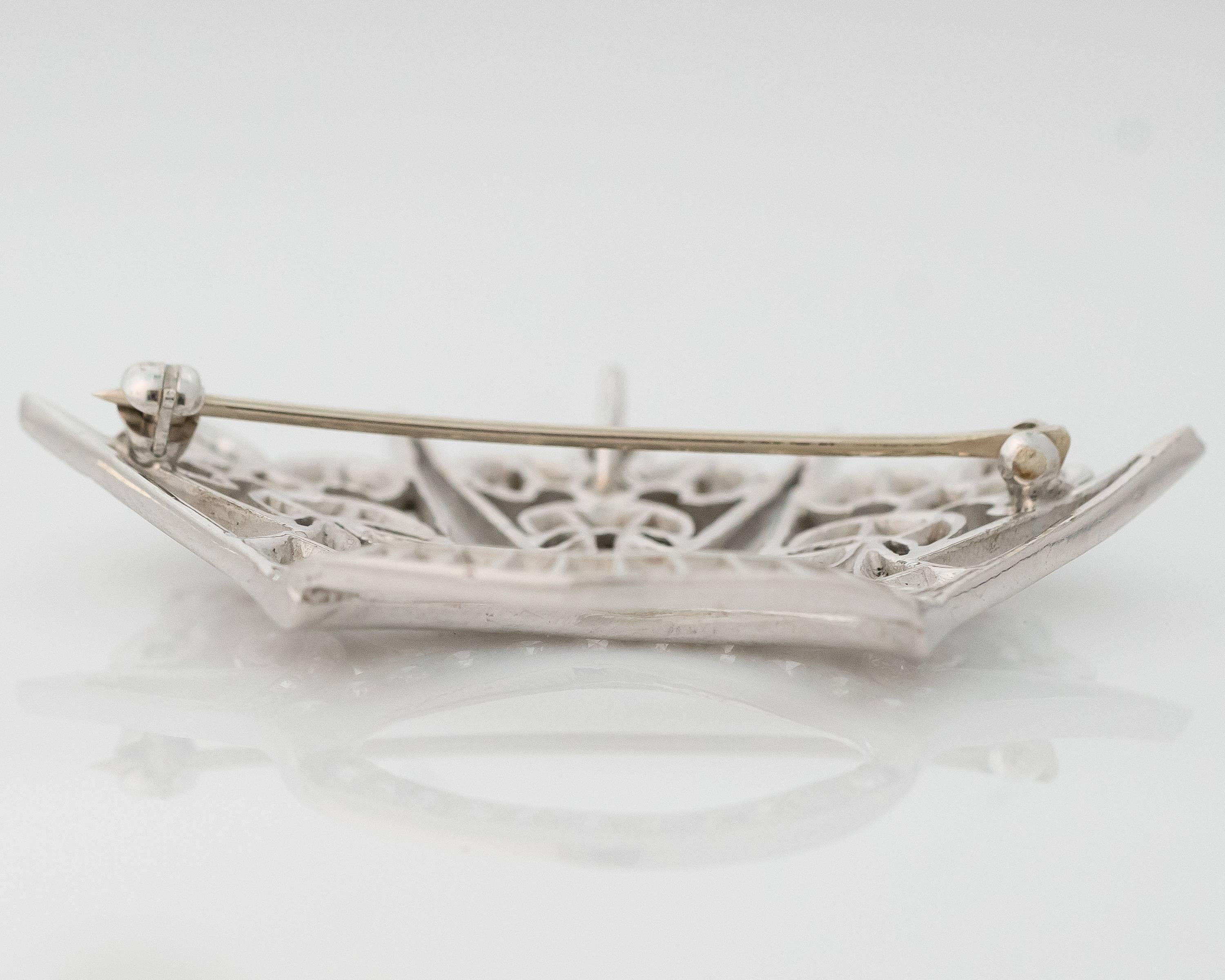 1930s Art Deco 1 Carat Diamond Fleur-de-Lis Crown Convertible Brooch 1