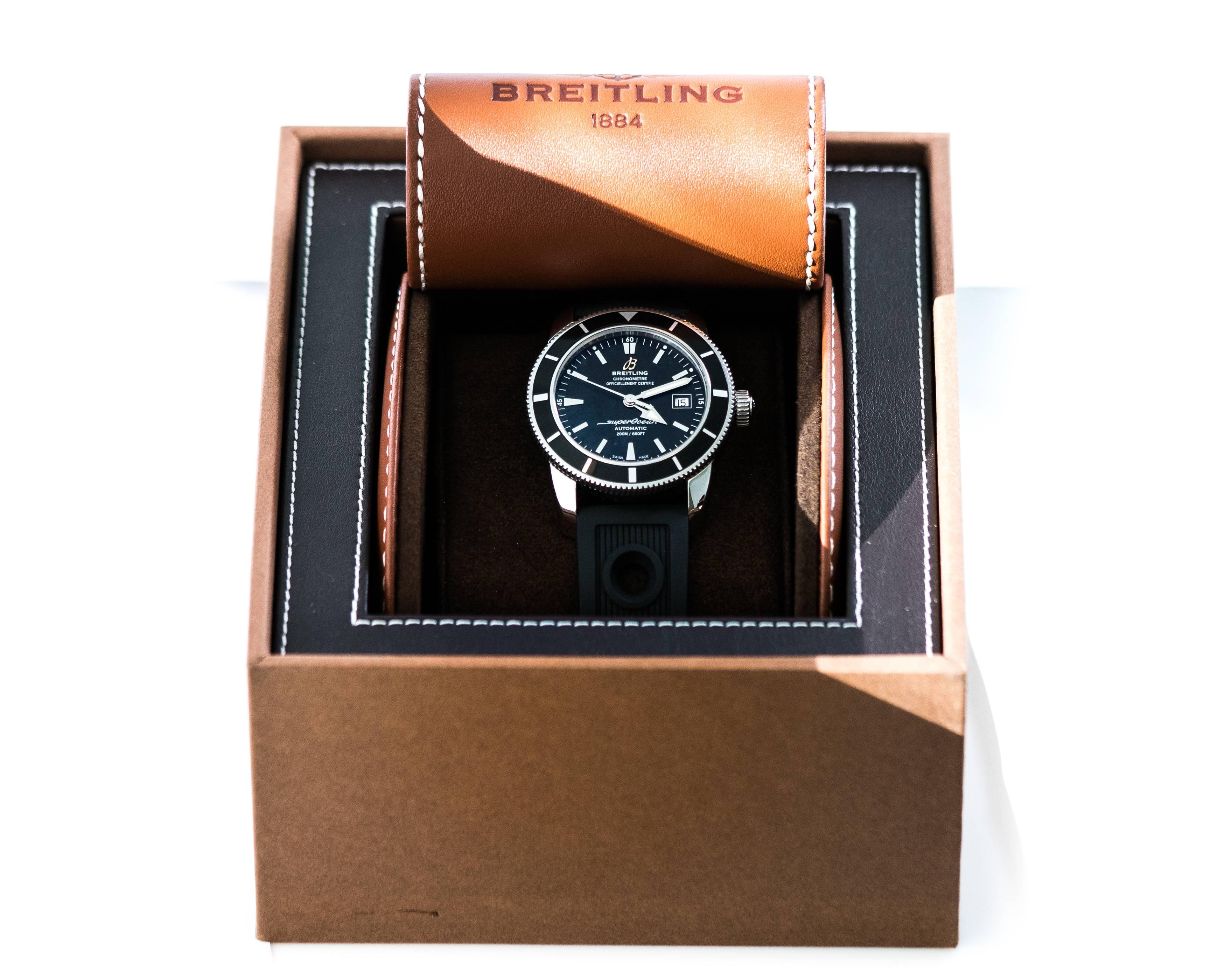 2016 Breitling Stainless Steel SuperOcean Heritage 42 Diver's Wristwatch In Good Condition In Atlanta, GA
