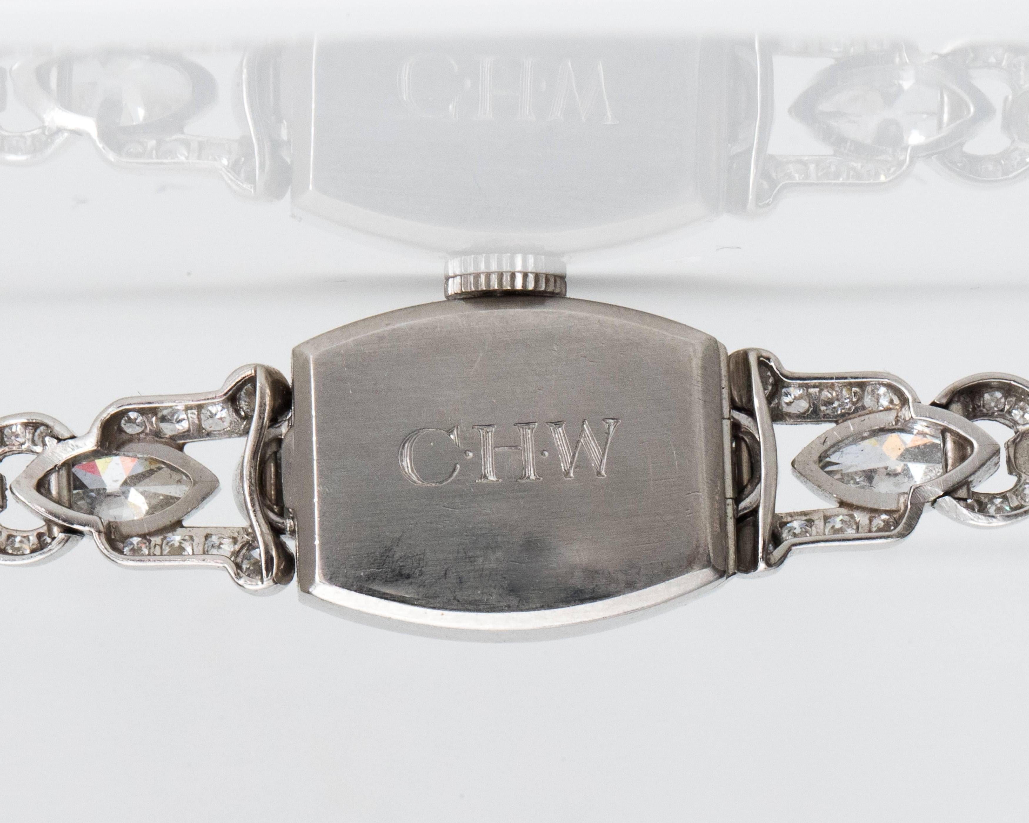 Tiffany & Co. Ladies Platinum Diamond Edwardian Manual Wristwatch 1