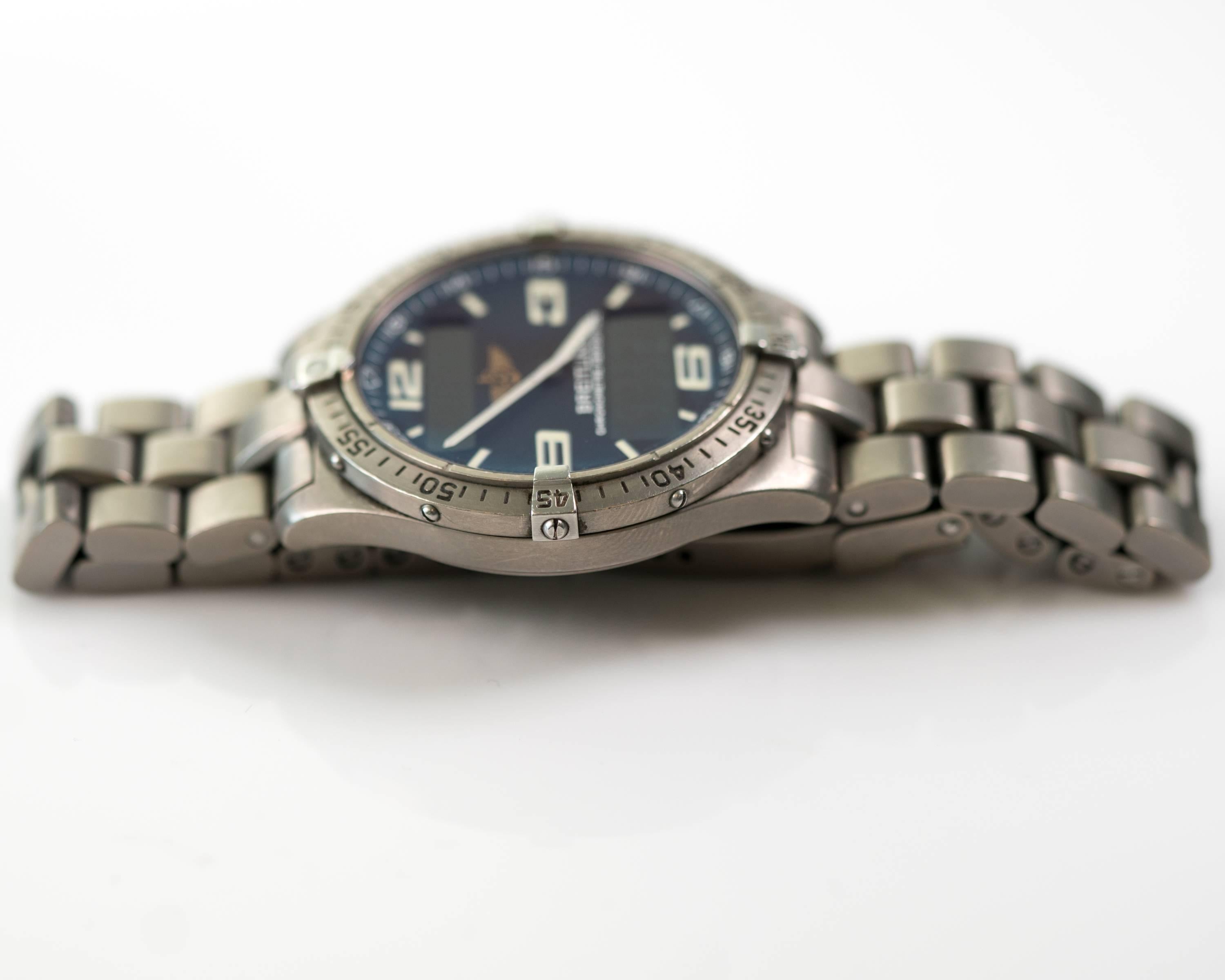 Breitling Titanium Professional Aerospace Evo Quartz Wristwatch, circa 1990s  In Good Condition In Atlanta, GA
