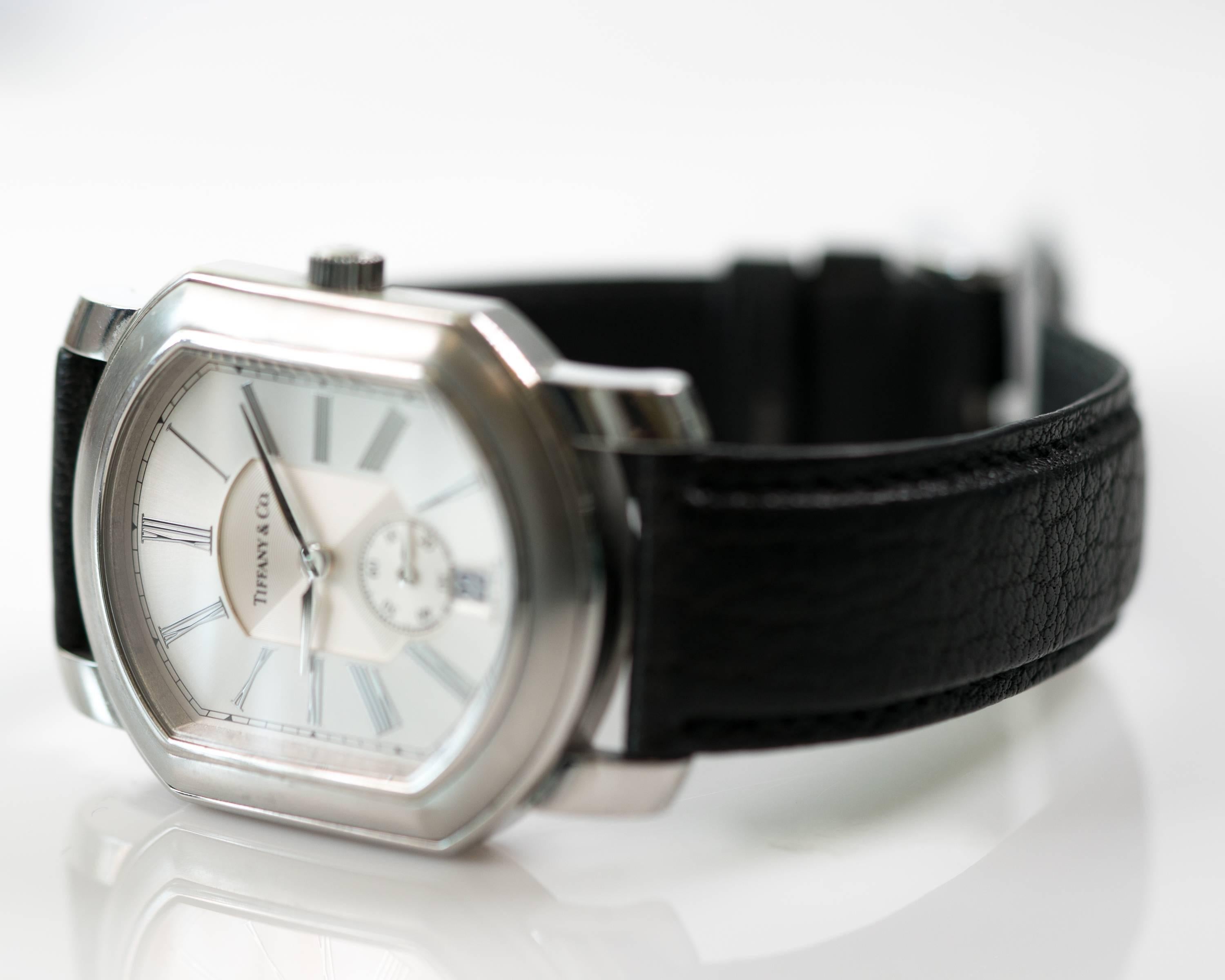 Modern Tiffany & Co. Stainless Steel Mark Coupe Resonator Quartz Watch