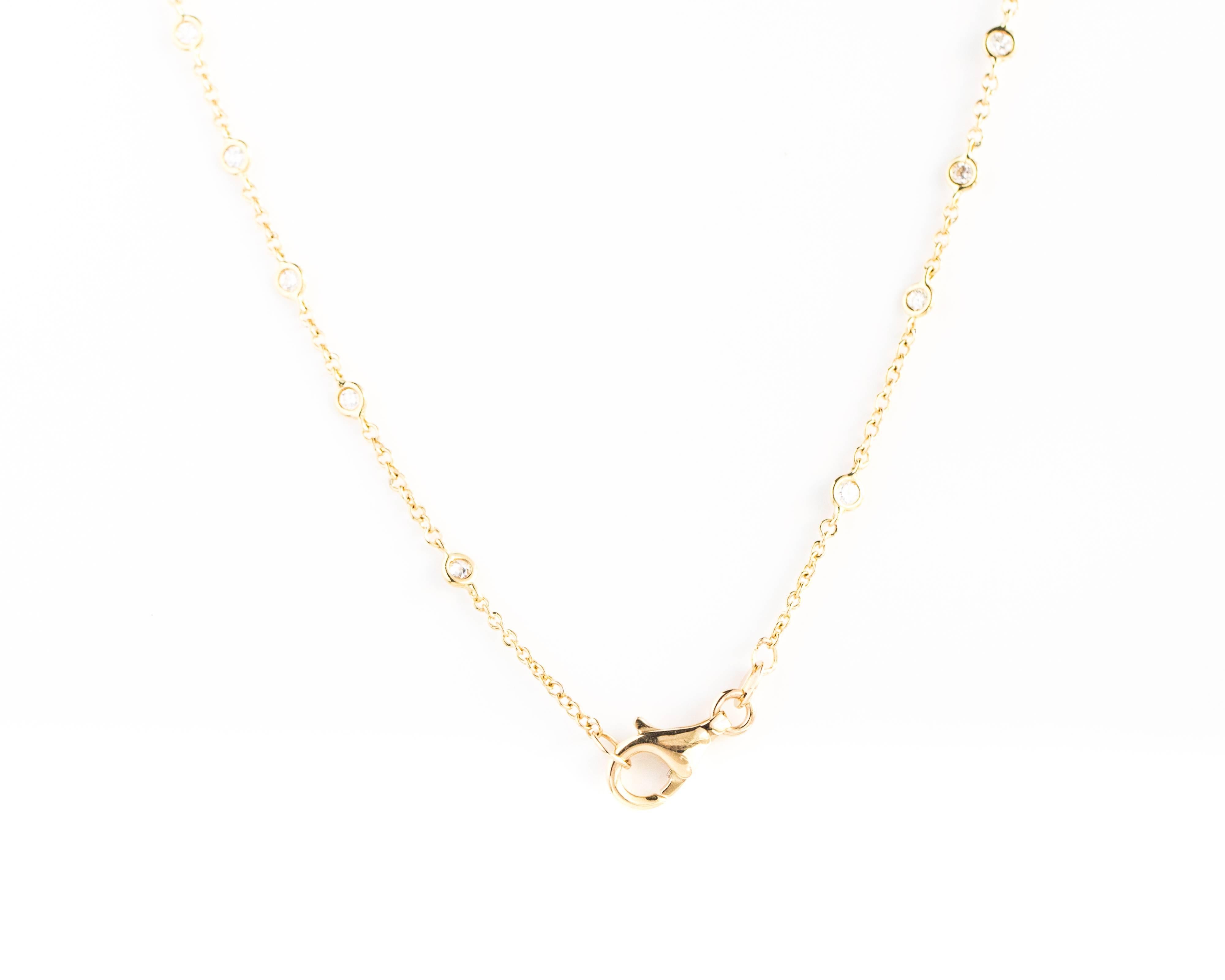 2 Carat Bezel Set Diamond Link Necklace in 14 Karat Yellow Gold 1
