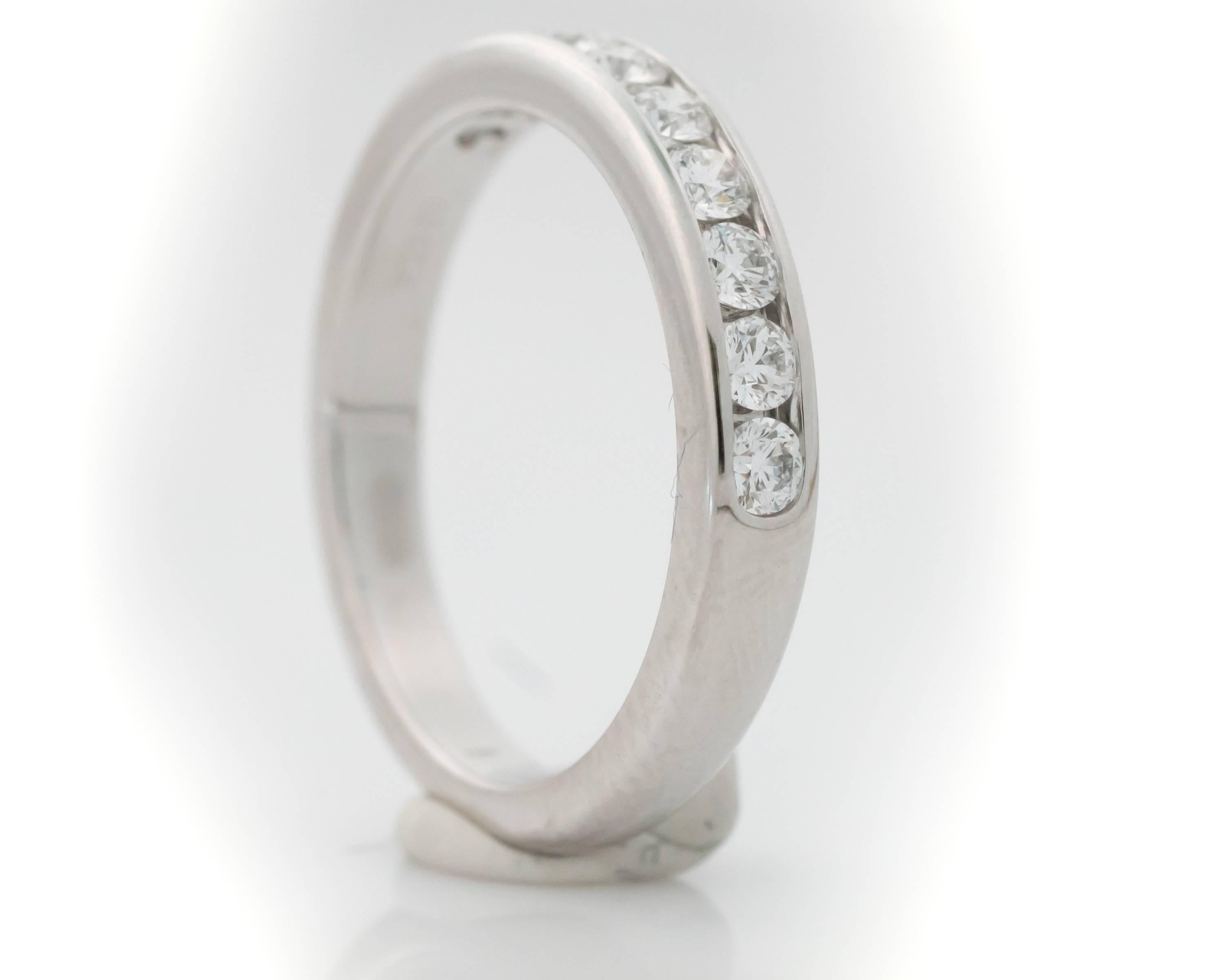 Tiffany & Co. 0.33 Carat Diamond Platinum Halfway Eternity Band Ring In New Condition In Atlanta, GA
