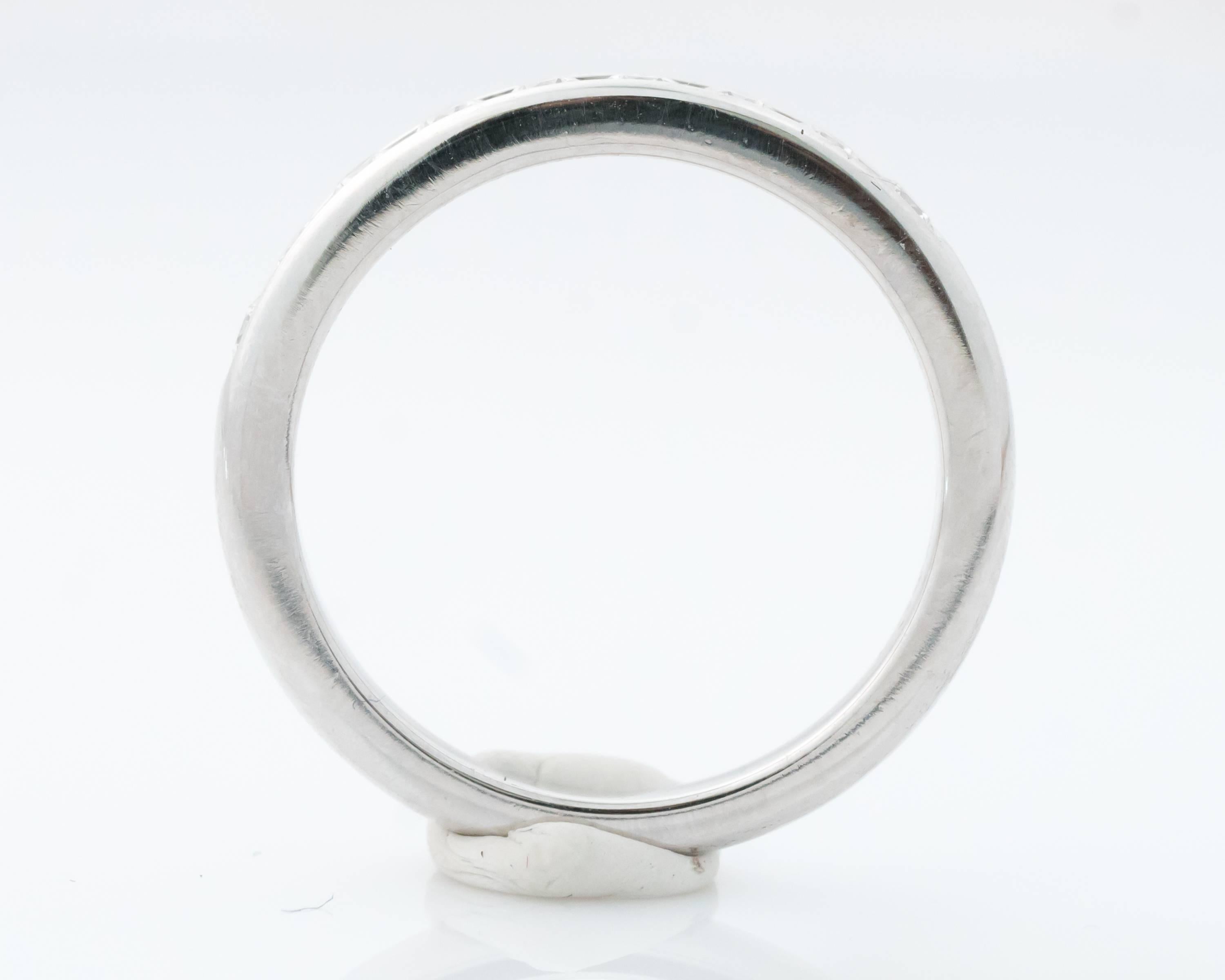 Round Cut Tiffany & Co. 0.33 Carat Diamond Platinum Halfway Eternity Band Ring