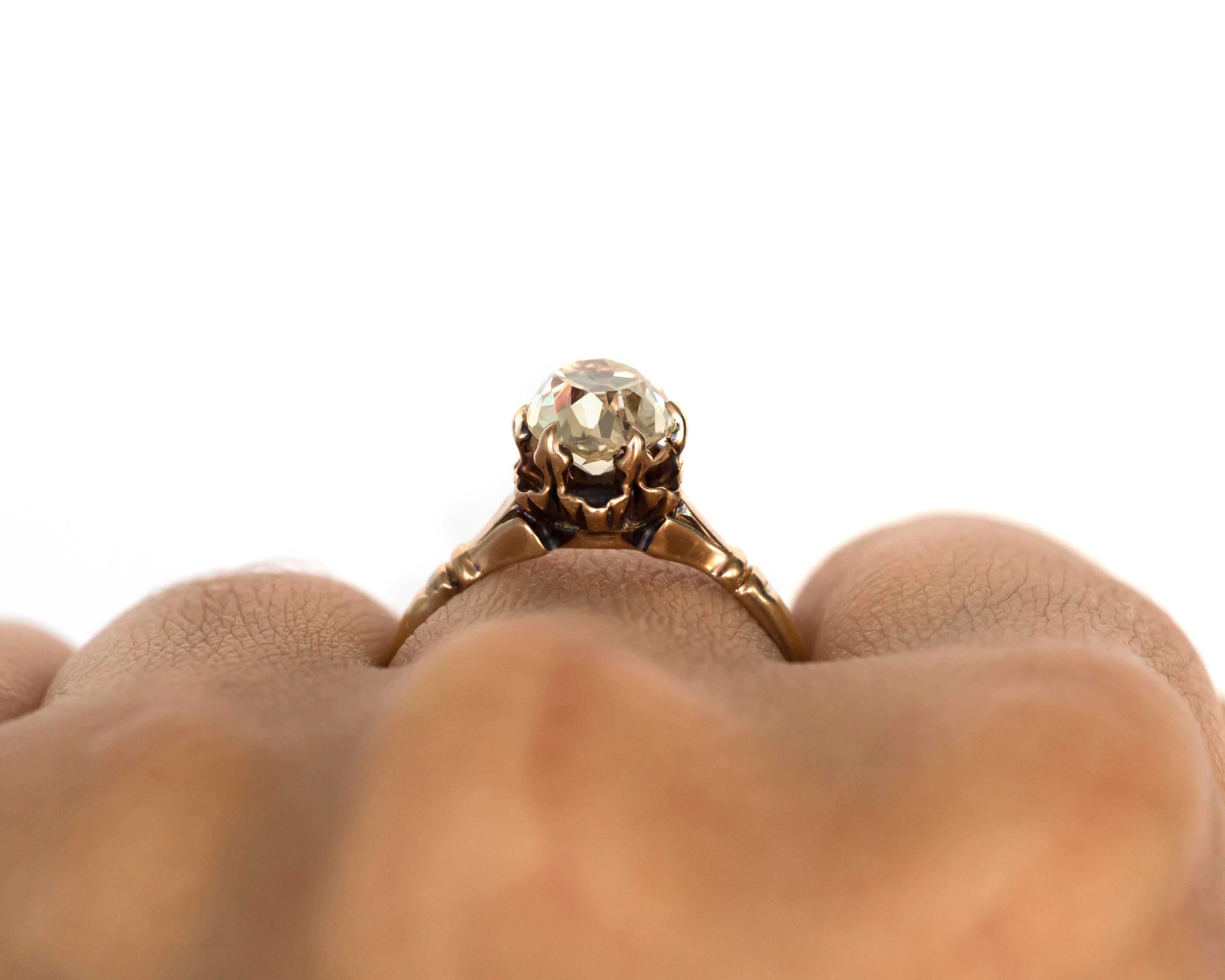 1890 Victorian Yellow Gold 1.50 Carat Diamond Engagement Ring 3