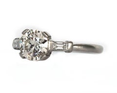 1930s Art Deco GIA Certified .93 Carat Diamond Engagement Ring