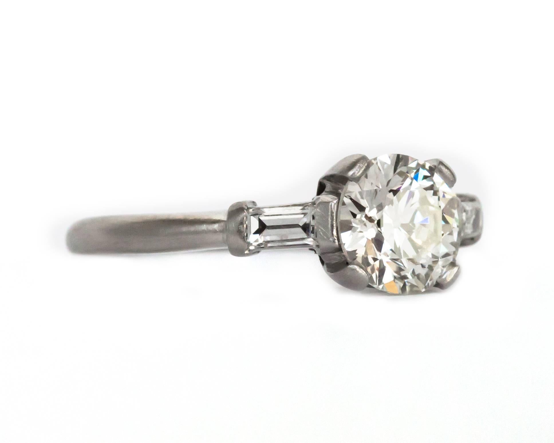 Anillo de compromiso de diamantes de 0,93 quilates con certificado GIA Art Decó de los años 30 Corte europeo antiguo en venta