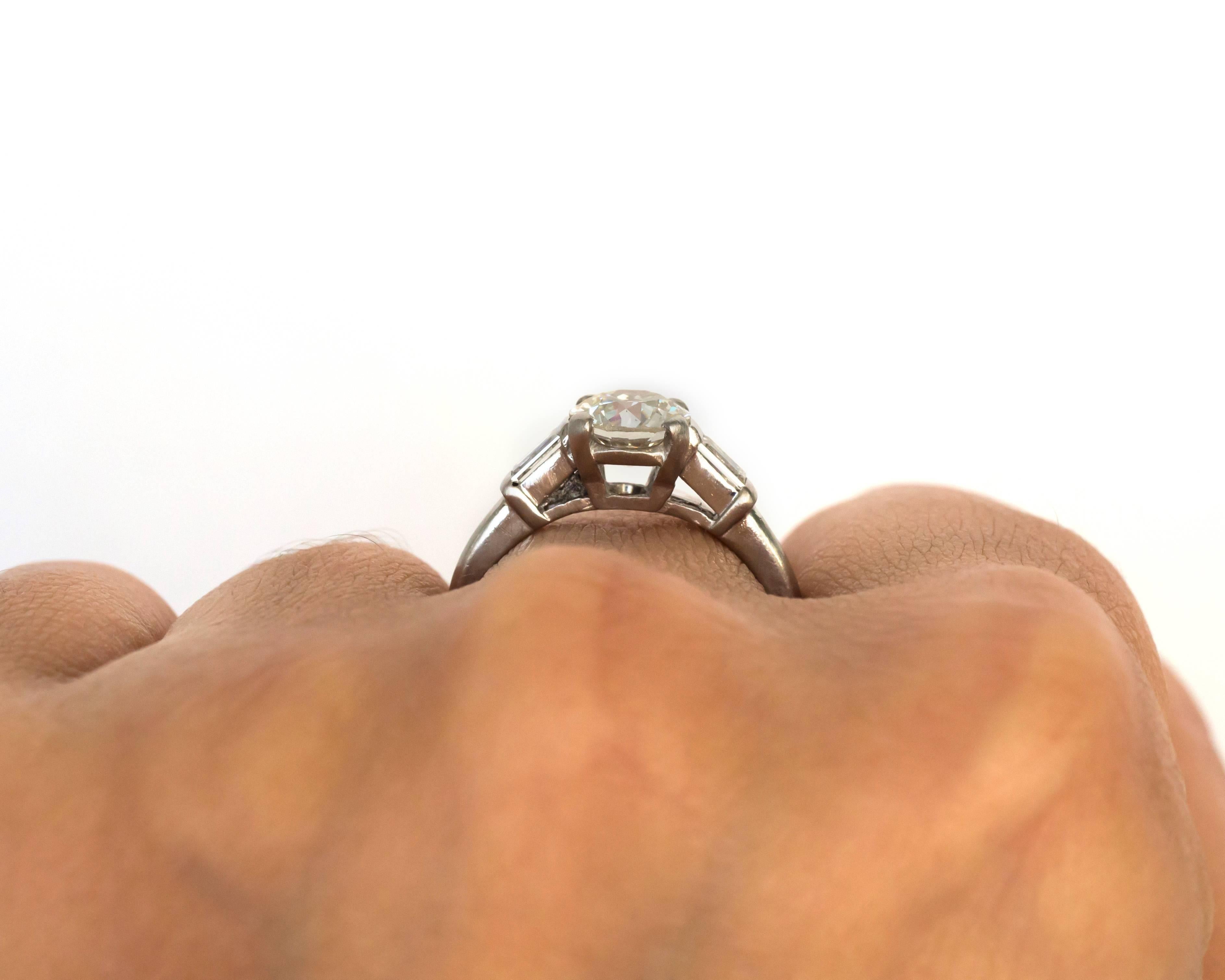 Anillo de compromiso de diamantes de 0,93 quilates con certificado GIA Art Decó de los años 30 en venta 3