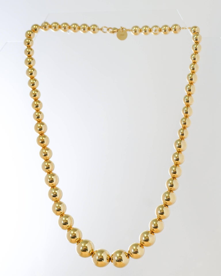 1960s Tiffany and Co. 18 Karat Yellow Gold Bead Necklace at 1stDibs |  tiffany gold bead necklace, gold bead necklace tiffany, 18k gold bead  necklace