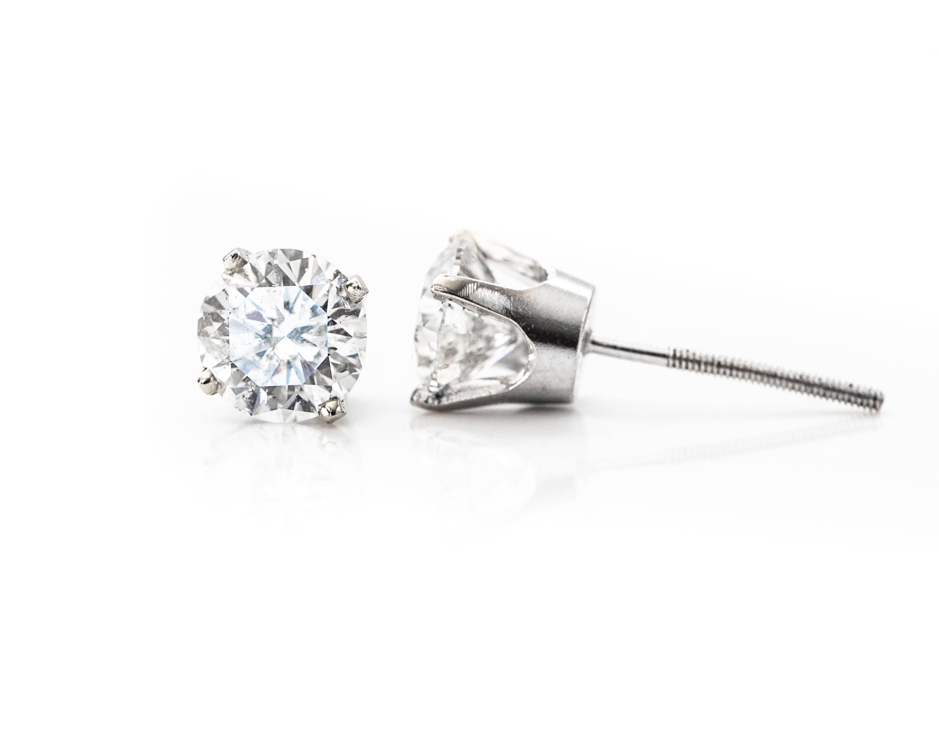 1.5 carat total weight diamond earrings