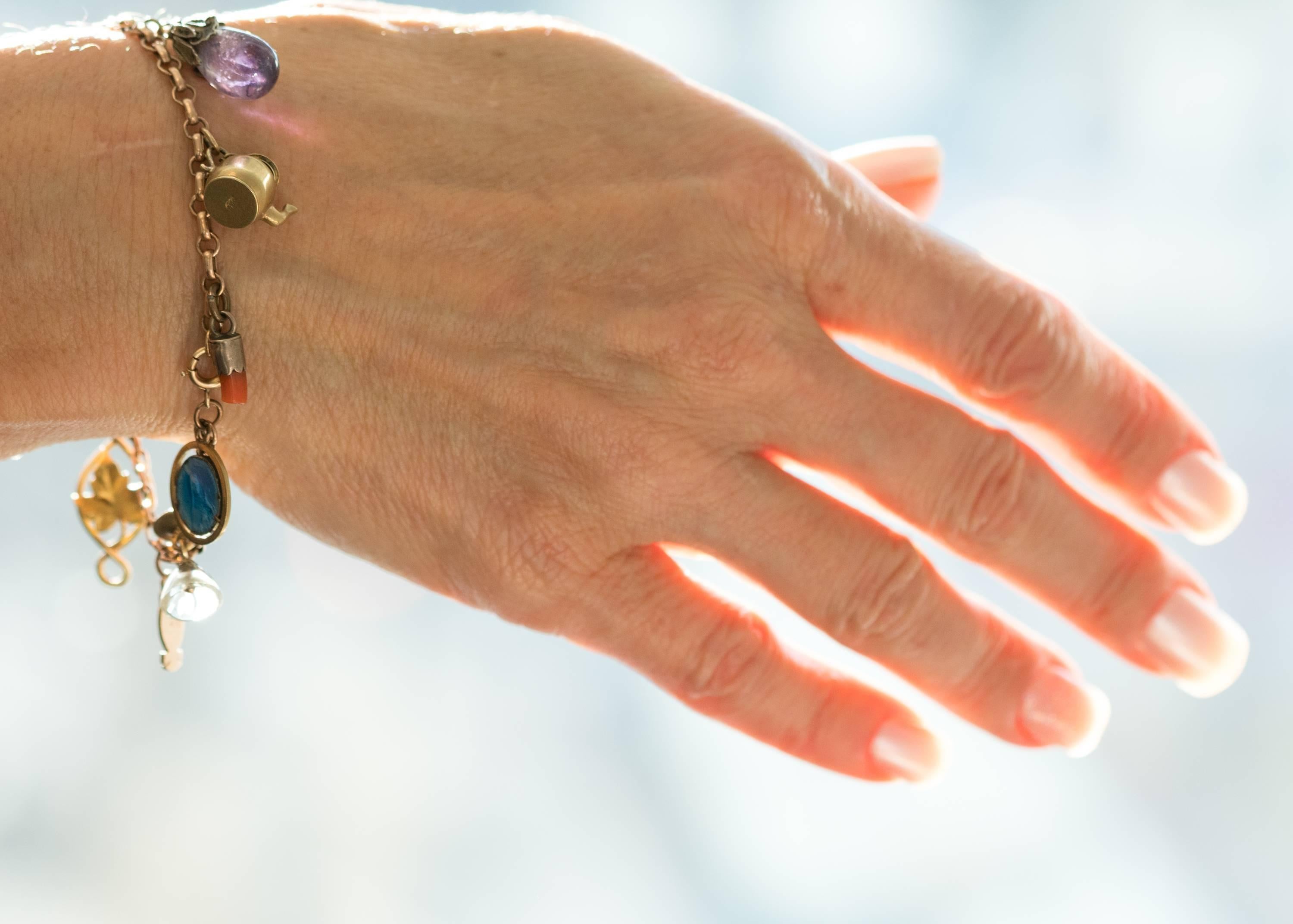 victorian antique charm bracelet