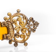 1880s Victorian Tortoise Shell Celluloid Hair Comb 14 Karat Gold