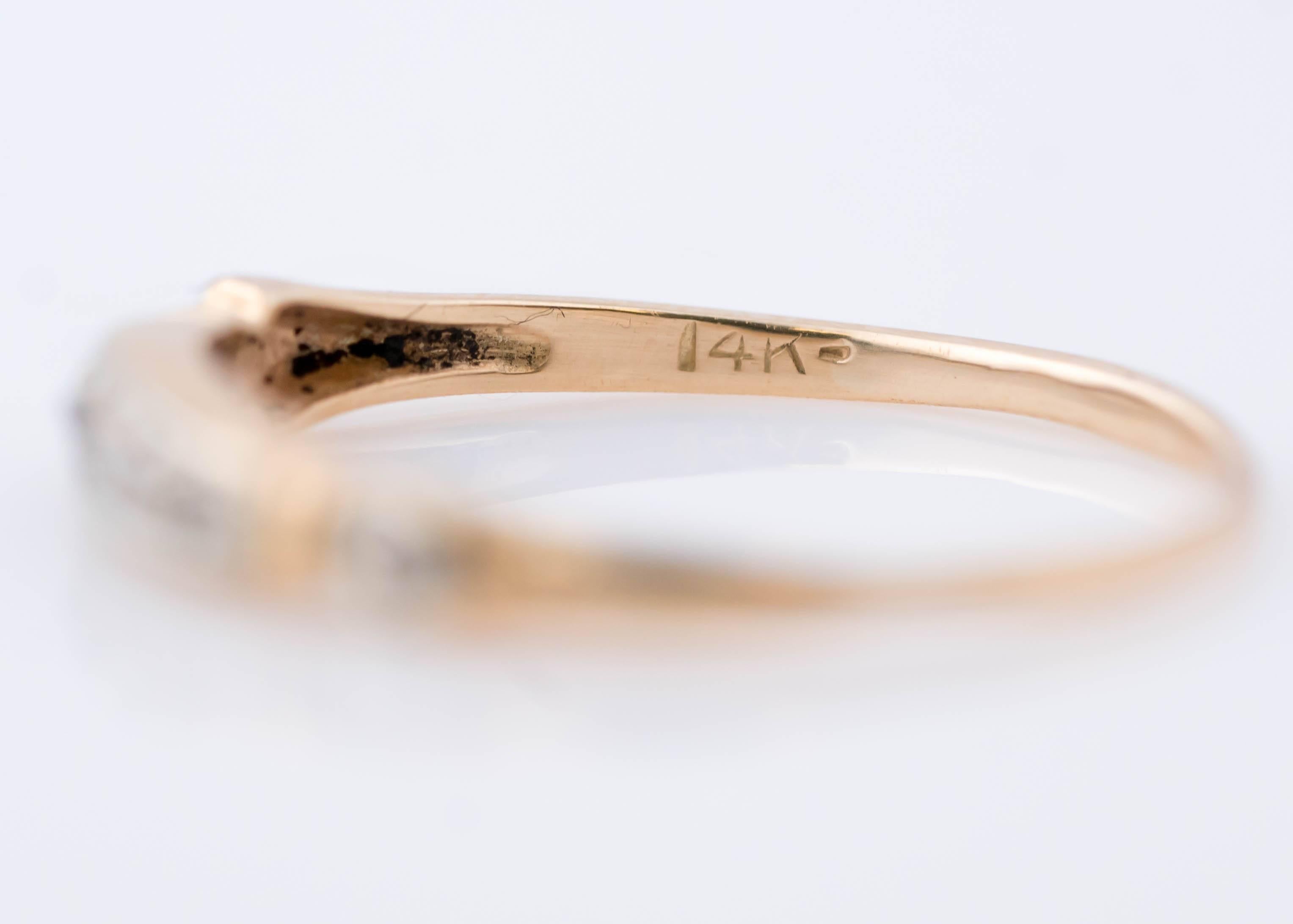 1900s .10 Carat Rose Cut Diamond and 14 Karat Two-Tone Gold Band Ring 2