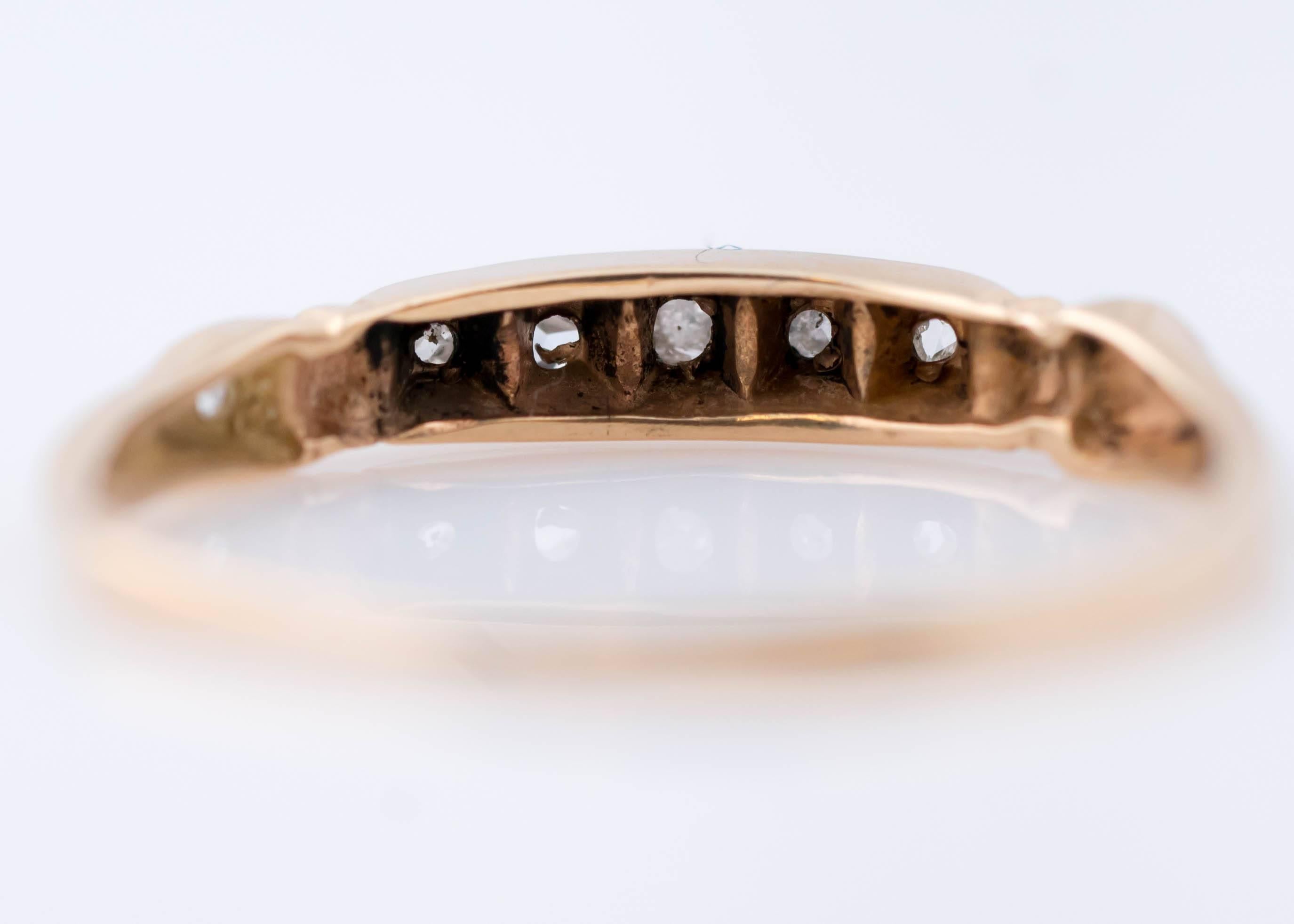 1900s .10 Carat Rose Cut Diamond and 14 Karat Two-Tone Gold Band Ring 1