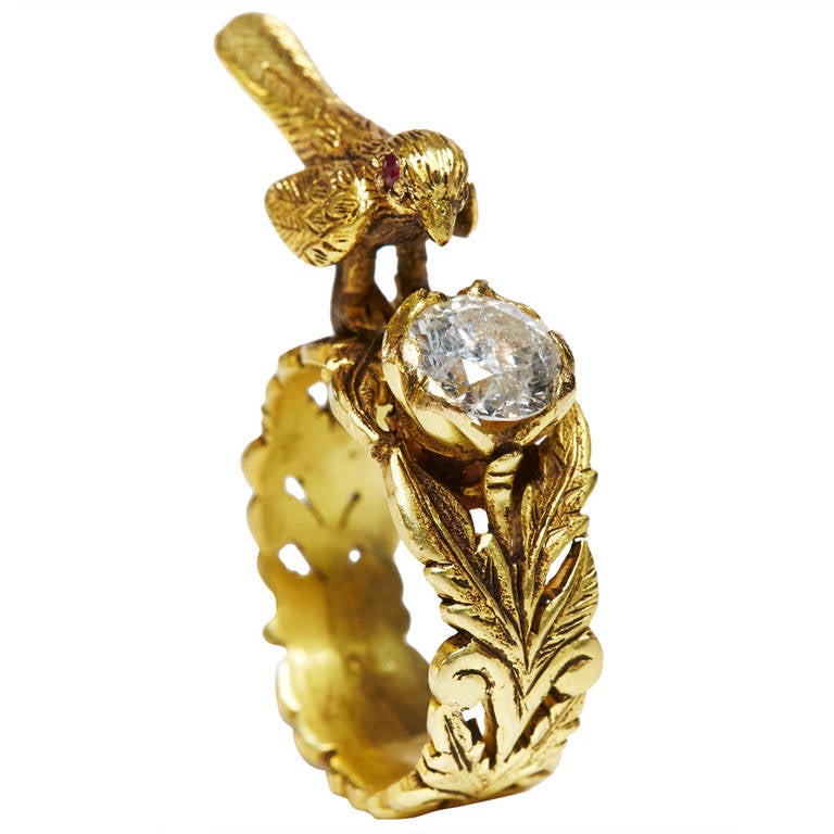 Jade Jagger Diamond Gold Bird Ring
