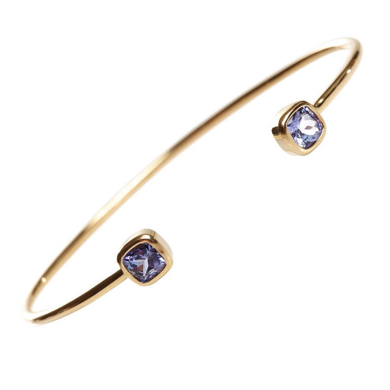 Jade Jagger Tanzanite Gold Bangle For Sale