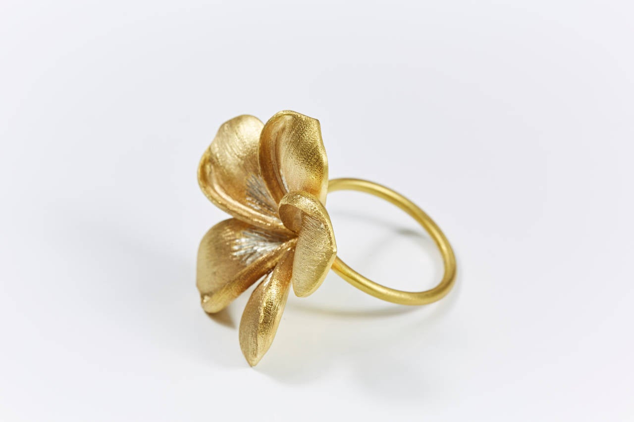 Jade Jagger Gold Flower Ring at 1stDibs
