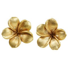 jade Jagger Large Gold Flowers Earrings