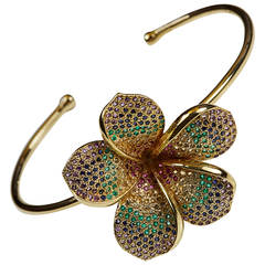 Jade jagger Gold Vermeil & Stones Flower Bracelet