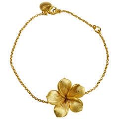Jade jagger Gold Flower bracelet - Diamond burr finish