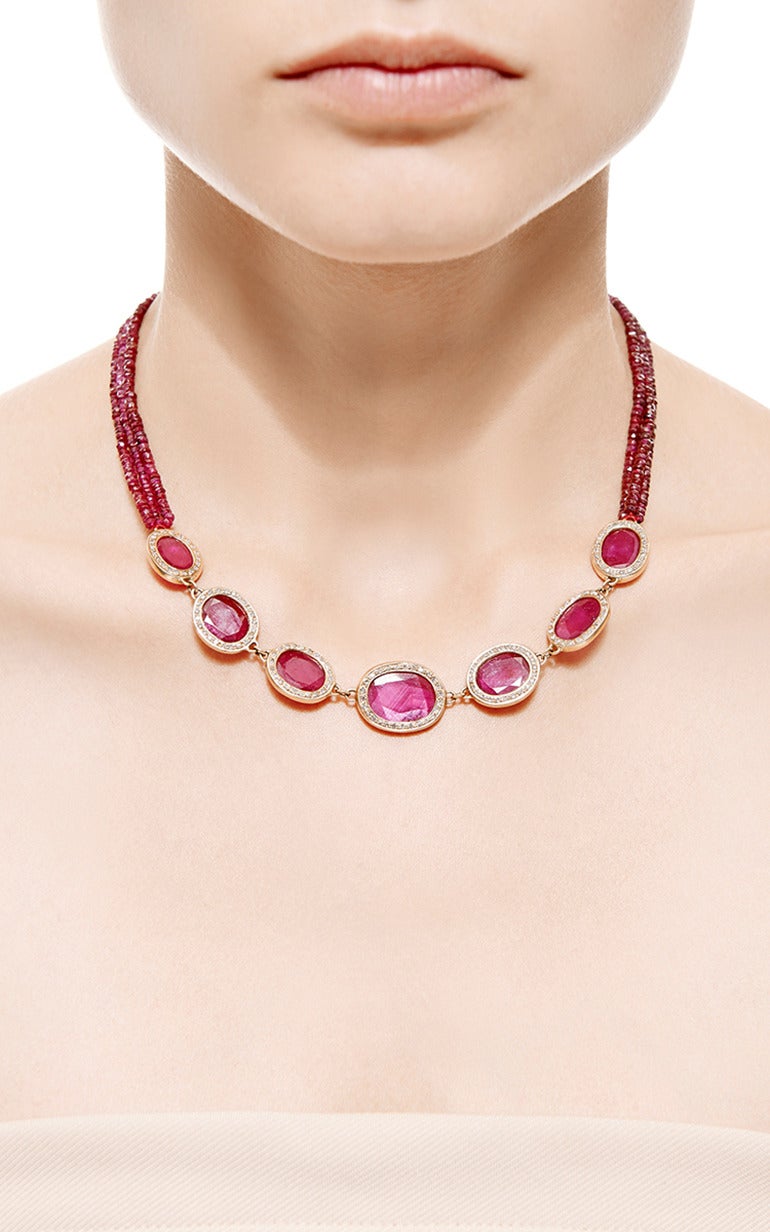 Jade Jagger Ruby And Diamond Necklace For Sale at 1stDibs