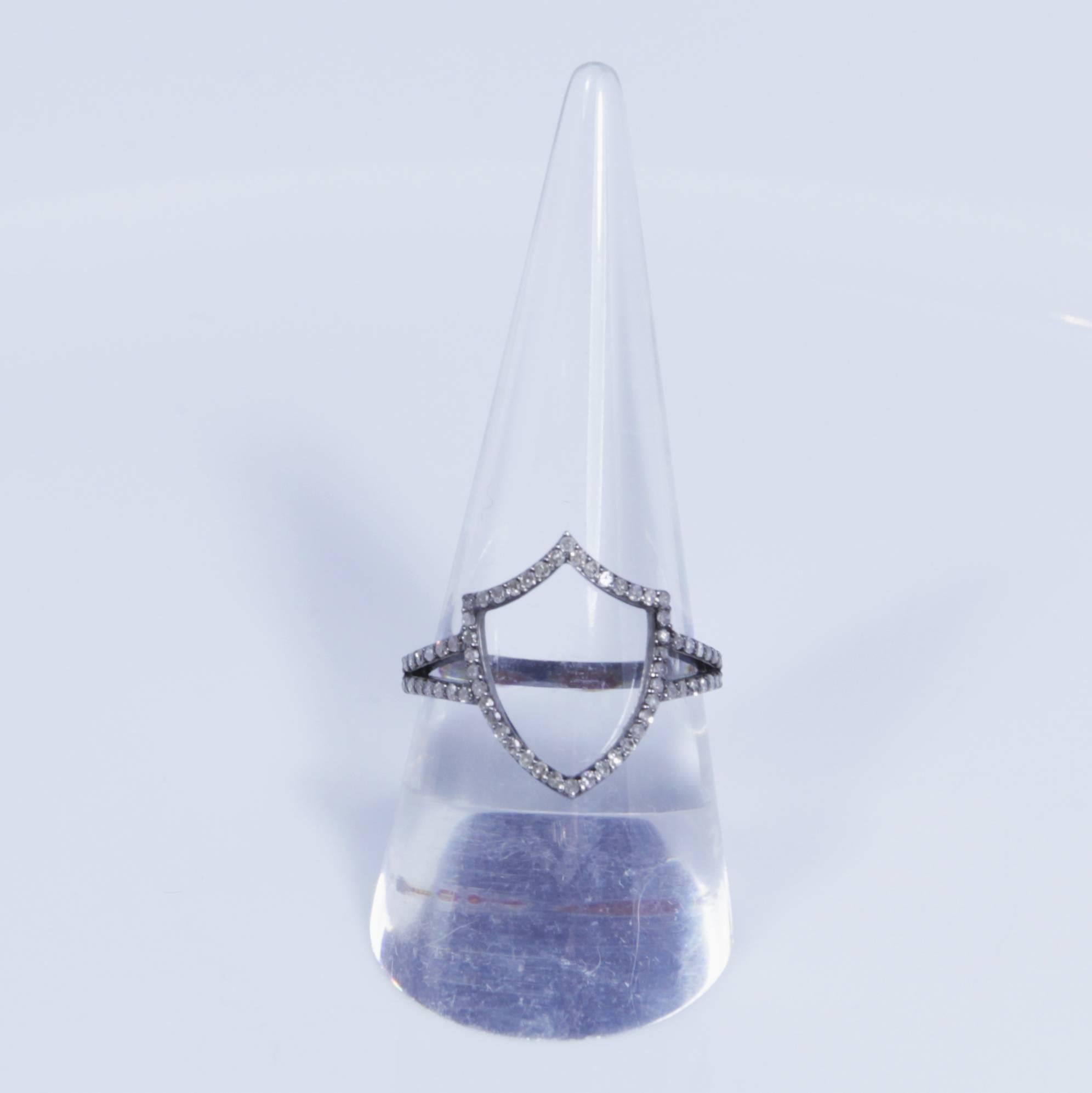 Insignia Renaissance Shield Diamond Ring In New Condition For Sale In London, GB