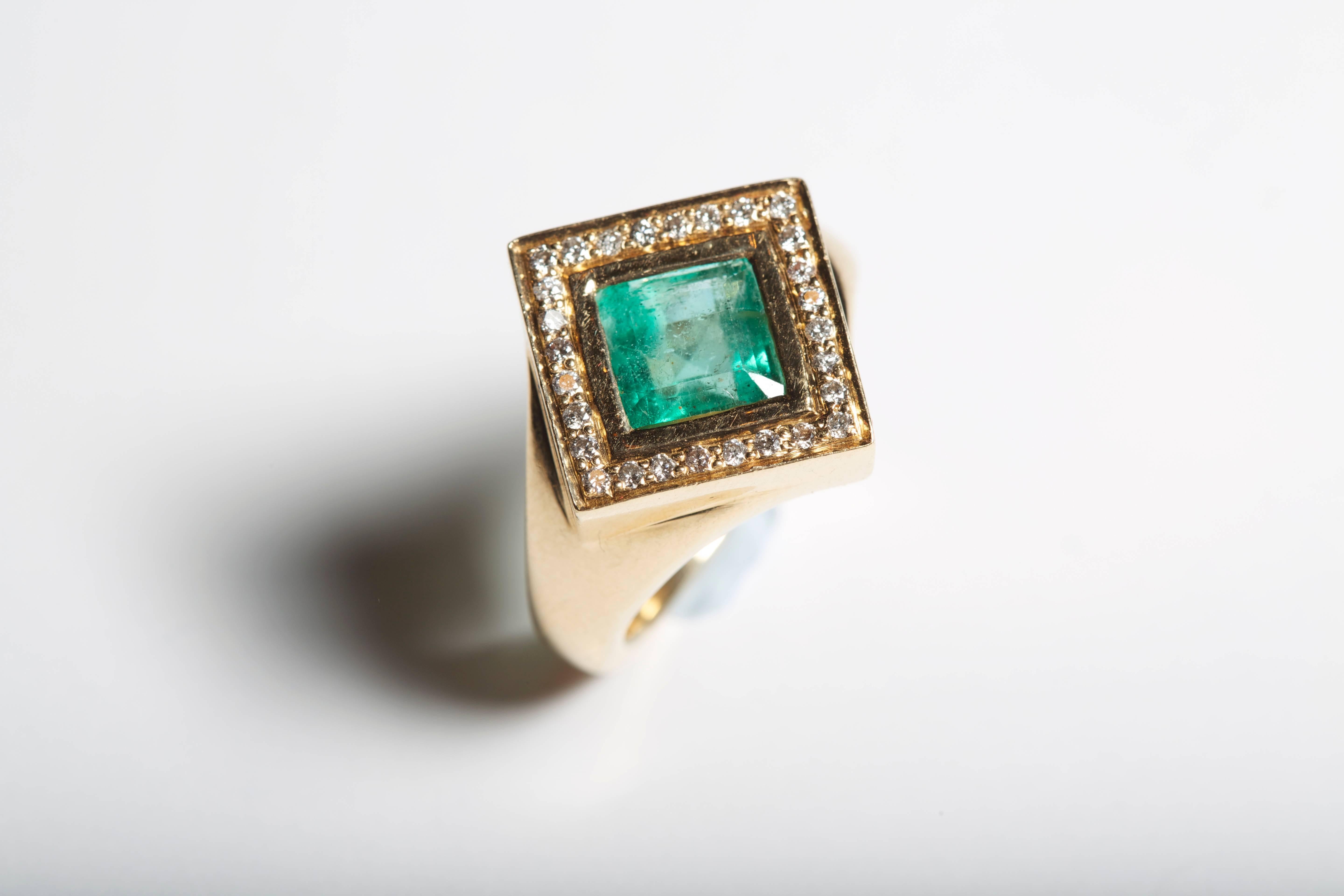 The elegant Emerald and Diamond Kite Ring is perfect for the lady who loves sophistication. Stylish for any occasion, this ring is from the Sacred Shapes collection.