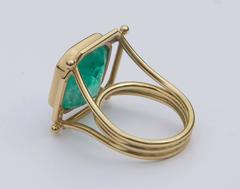 Cocktail Emerald and Diamond Cushion Ring