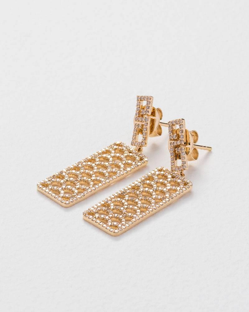 14k gold earrings with diamond pave from the SS16 Jade Jagger Opium collection.
Handmade in India.