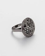 Jade Jagger Opium Bamboo Silver and Diamond RIng
