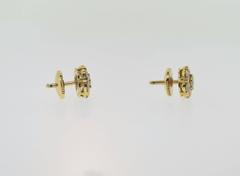 Van Cleef & Arpels Fleurette Diamond Gold Flower Stud Earrings