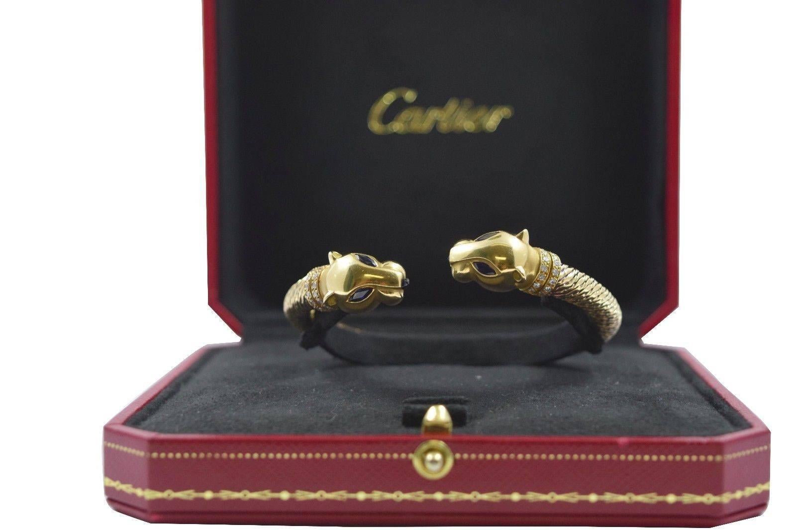 Cartier Sapphire Diamond Gold Panther 