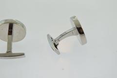 Cartier Black Onyx Sterling Silver Double C Logo Cuff Links