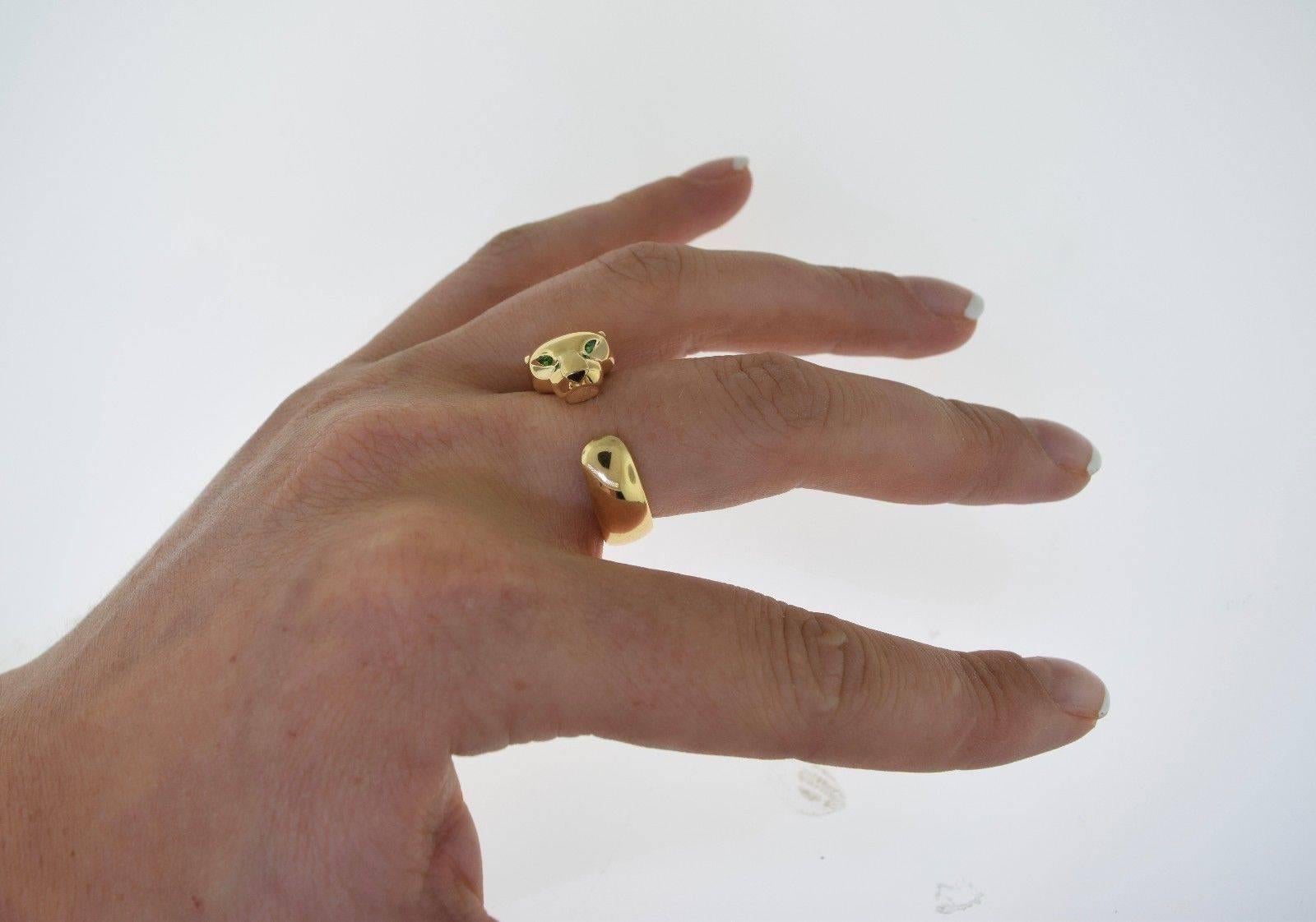 Cartier Panthère Onyx Tsavorit Granat Gold Ring im Angebot 5