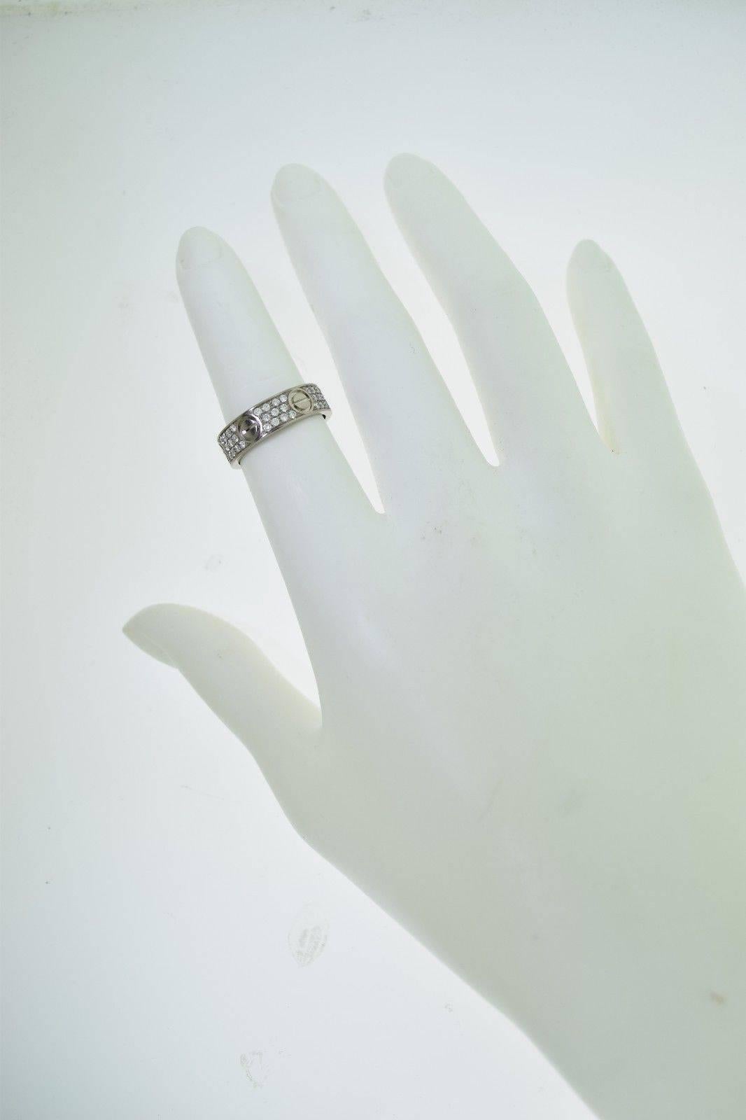 Cartier Diamond Pave Love Ring In Excellent Condition For Sale In Miami, FL