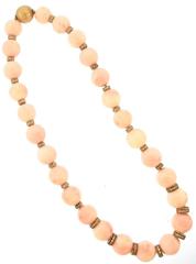 Angel Skin Coral Diamond Gold Necklace