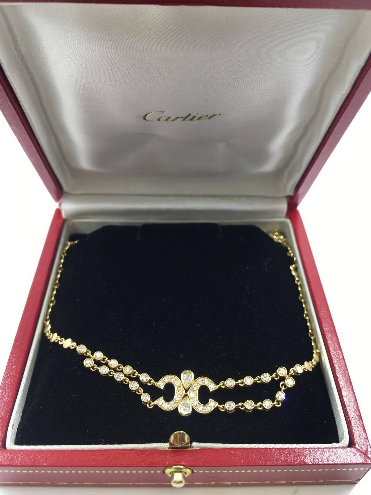 1980s Cartier Diamond Gold Double 
