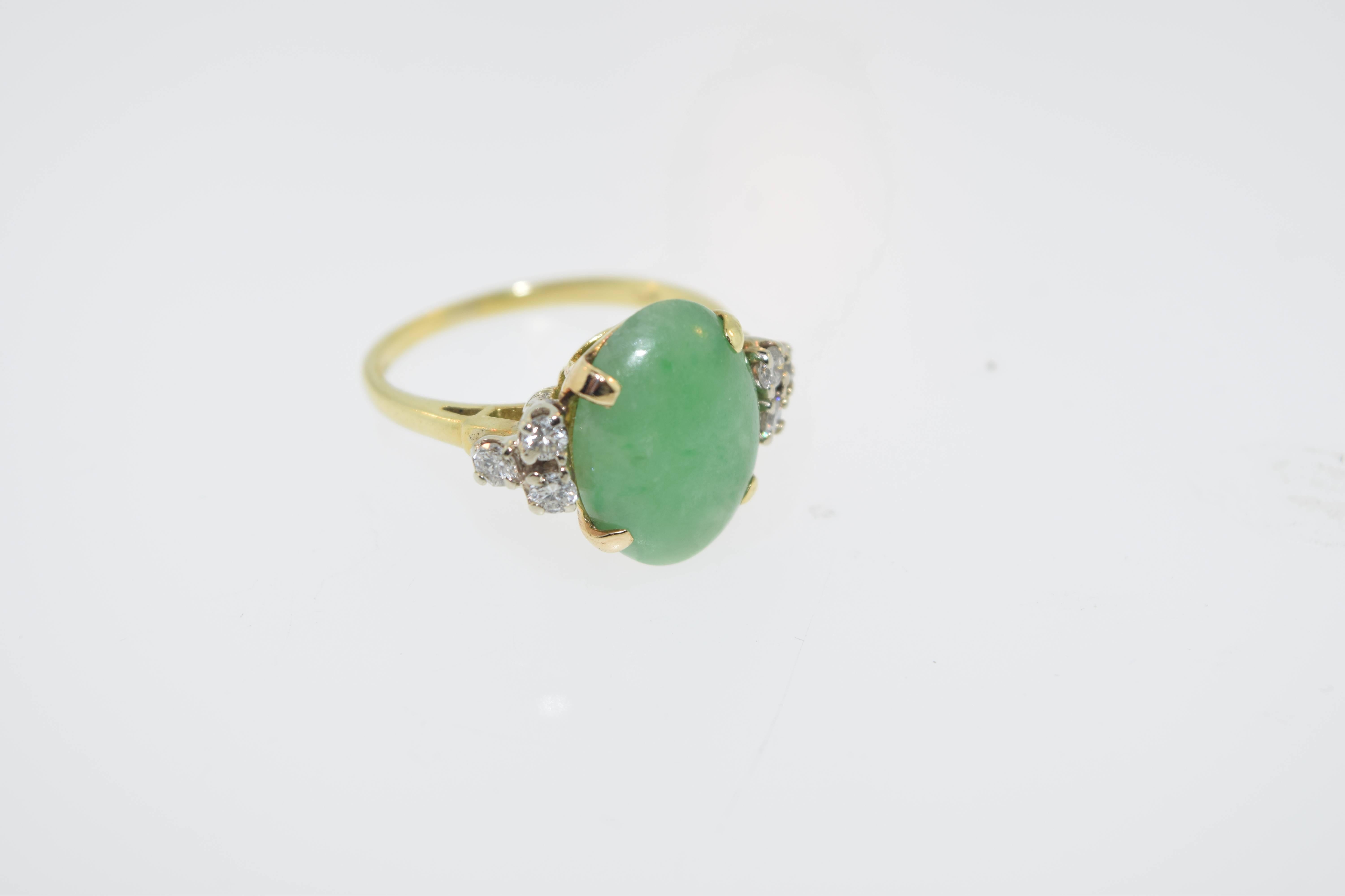 Tiffany & Co. Jade Diamond Gold Ring For Sale 3