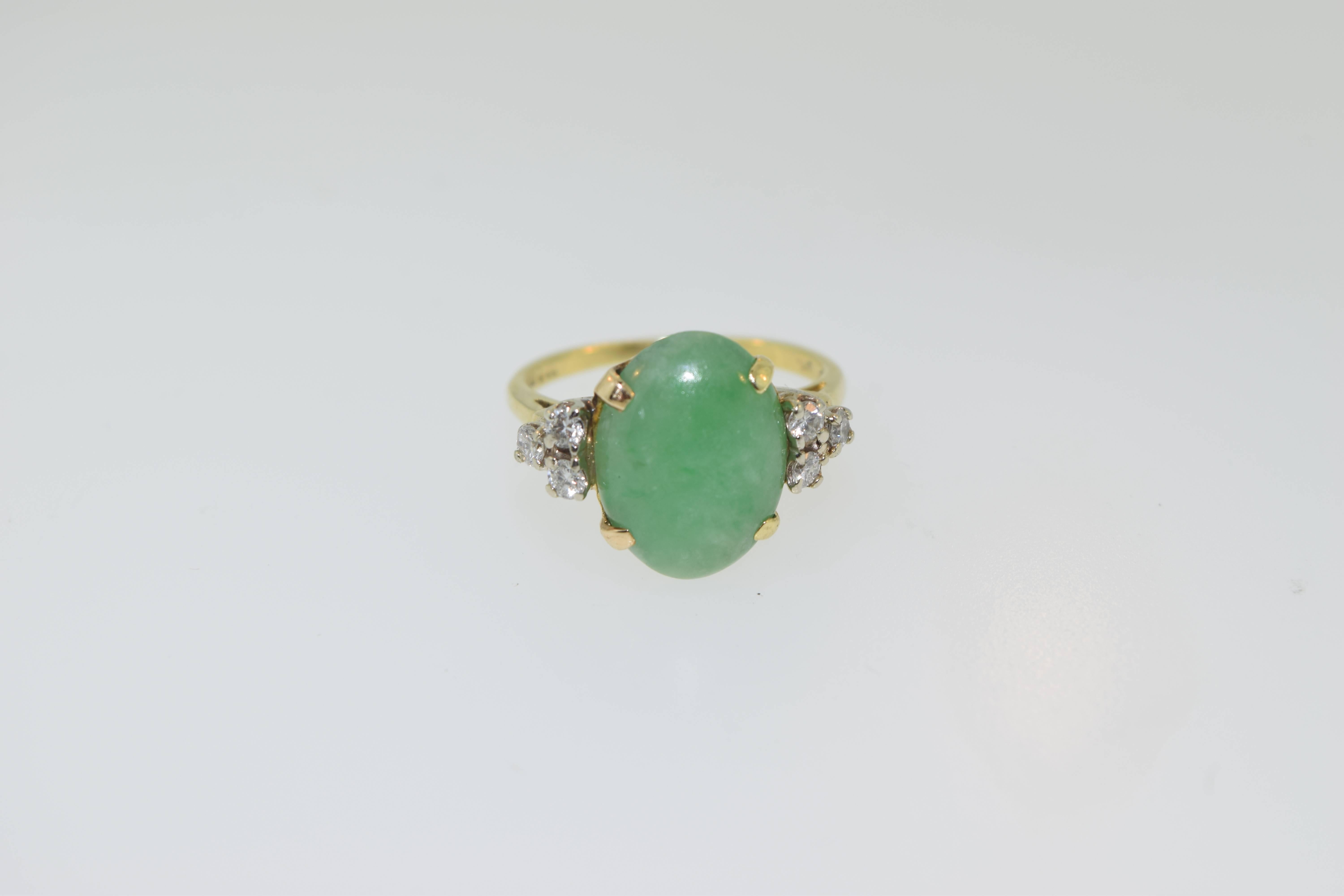 Tiffany & Co. Jade Diamond Gold Ring For Sale 4