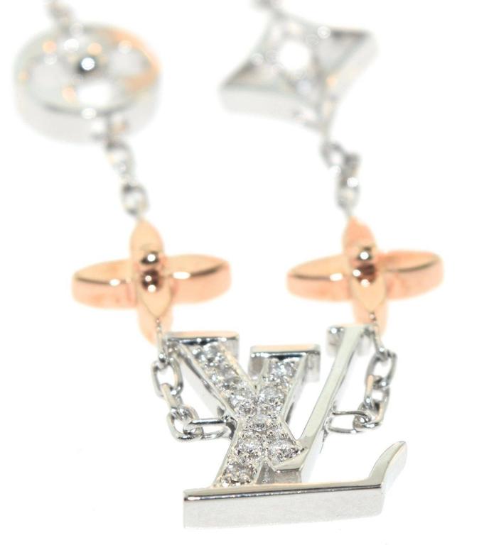 LOUIS VUITTON 18K Yellow White Pink Gold Diamond Idylle Blossom Bracelet  472101