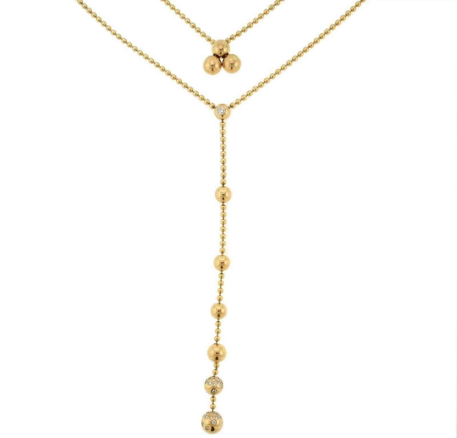 Cartier "Pluie de Diamants" Diamond Gold Pendant Drop Necklace For Sale