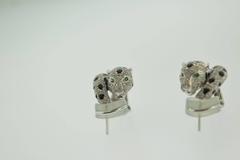 4.5 Carats Diamonds Emerald Gold Panther Earrings